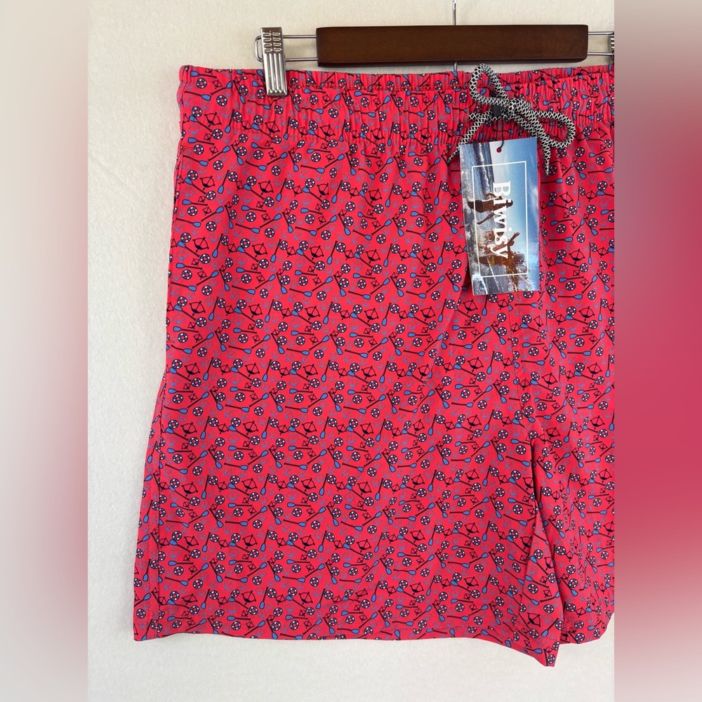 BIWISY Men's Swim Trunk Board Shorts Paddle Novelty Print Vacation Pink 2XL - Picture 5 of 16